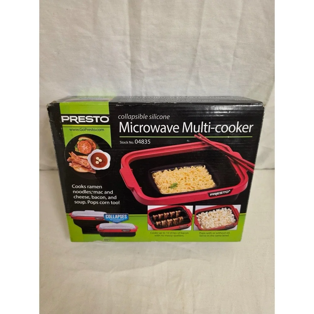Presto 04835 Collapsible Silicone Microwave Multi-Cooker New Open Box